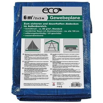 Gewebeplane 12 m², Schnittmaß 3 x 4 m, blau/grün