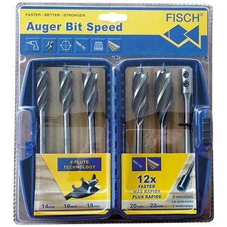 FISCH-Tools Schlangenbohrer-Satz Auger Bit Speed-Set 6-tlg.