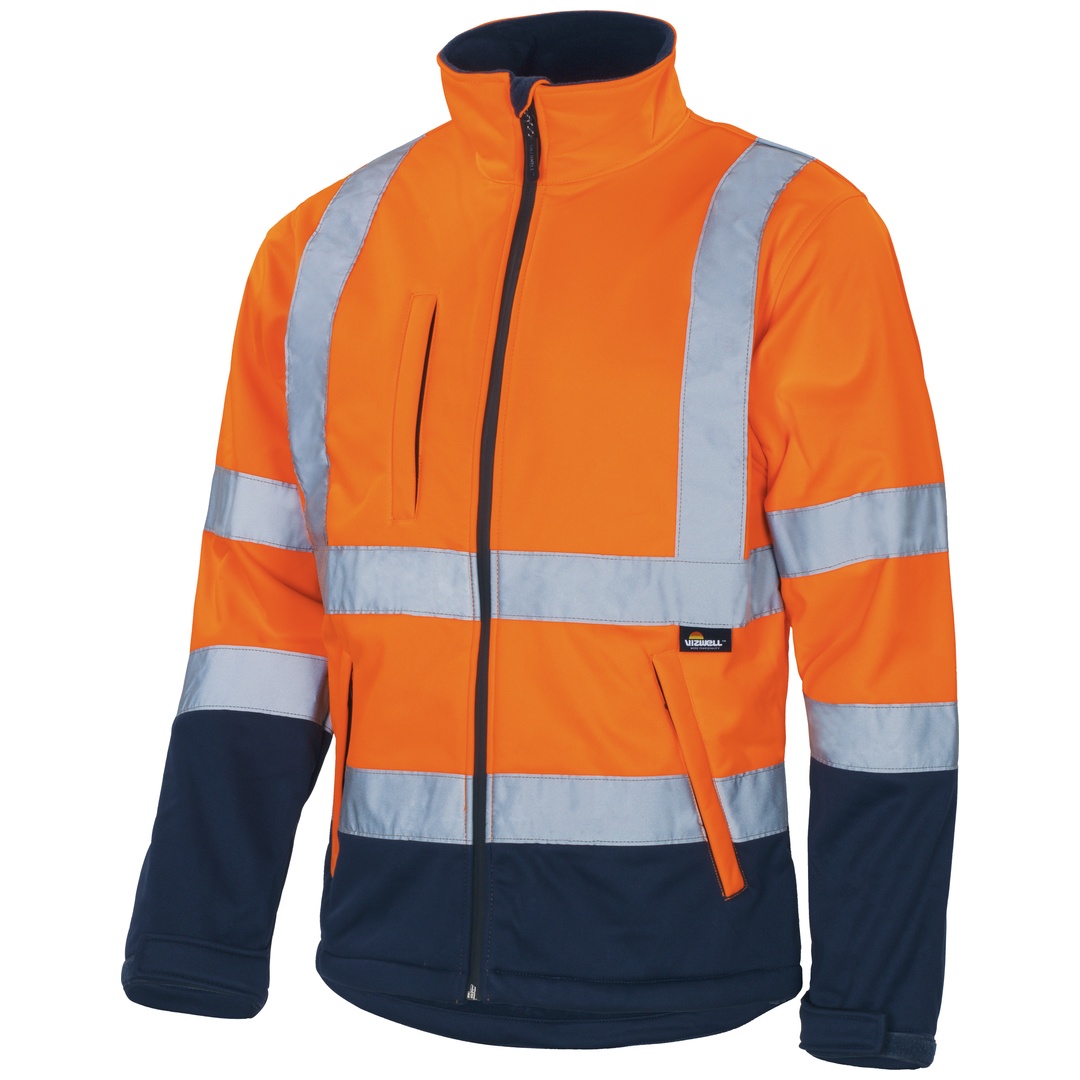 Vizwell Softshelljacke atmungsaktiv, wind- und wasserdicht VW135O Gr. XL orange/marine