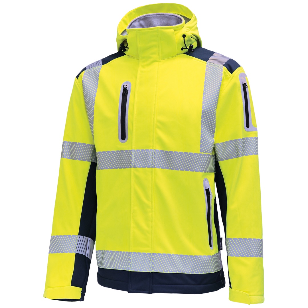 Vizwell Warnschutz-Softshelljacke VW177T Gr. 3XL gelb