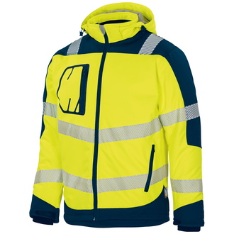 Vizwell VW268B Winter-Kontrast-Softshelljacke Gr. 4XL leuchtgelb/marine