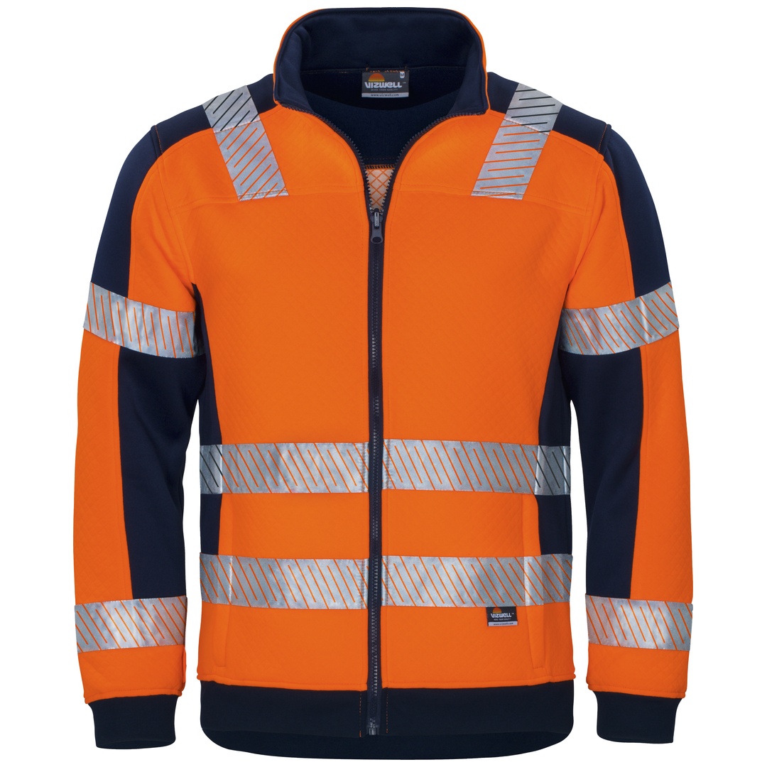Vizwell Warnschutz Innenjacke mit Waffelmuster VWFC622 Gr. XL Orange/Marine