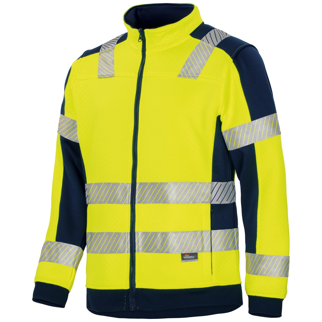 Vizwell Warnschutz Innenjacke mit Waffelmuster VWFC622 Gr. L Gelb/Marine
