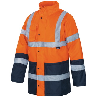 Vizwell VWJK05 Warnschutz-Kontrast-Parka Gr. 3XL leuchtorange/marine