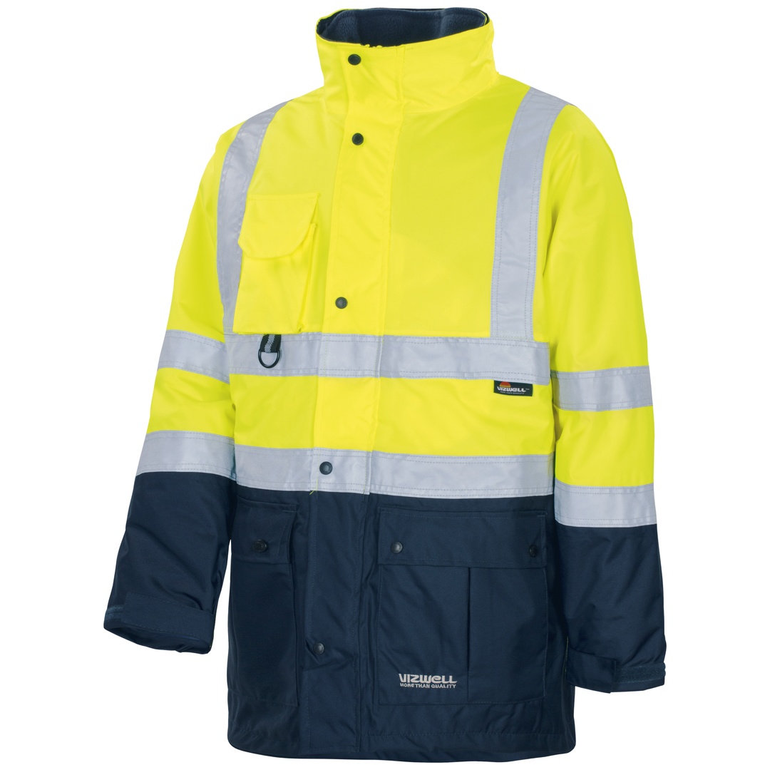 Vizwell Warnschutz Parka 5 in 1, VWJK44 Gr. XL gelb/marine