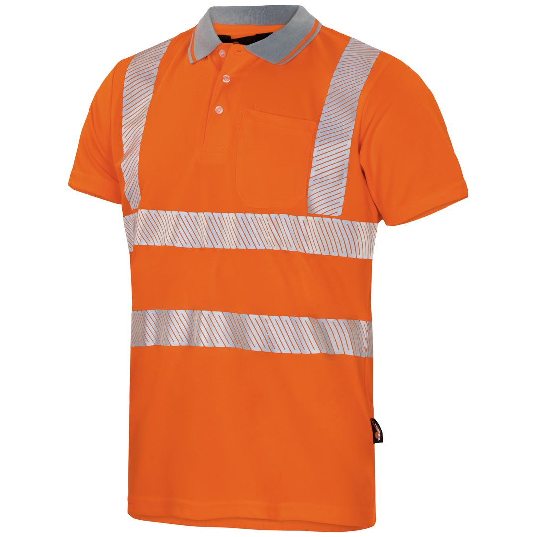 Vizwell Herren Warnschutz Poloshirt VWPS3N Coolpass Gr. XL orange