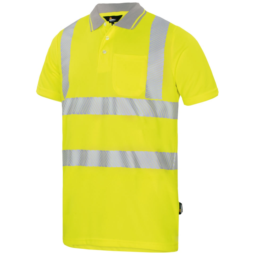 Vizwell Herren Warnschutz Poloshirt VWPS3N Coolpass Gr. 5XL gelb