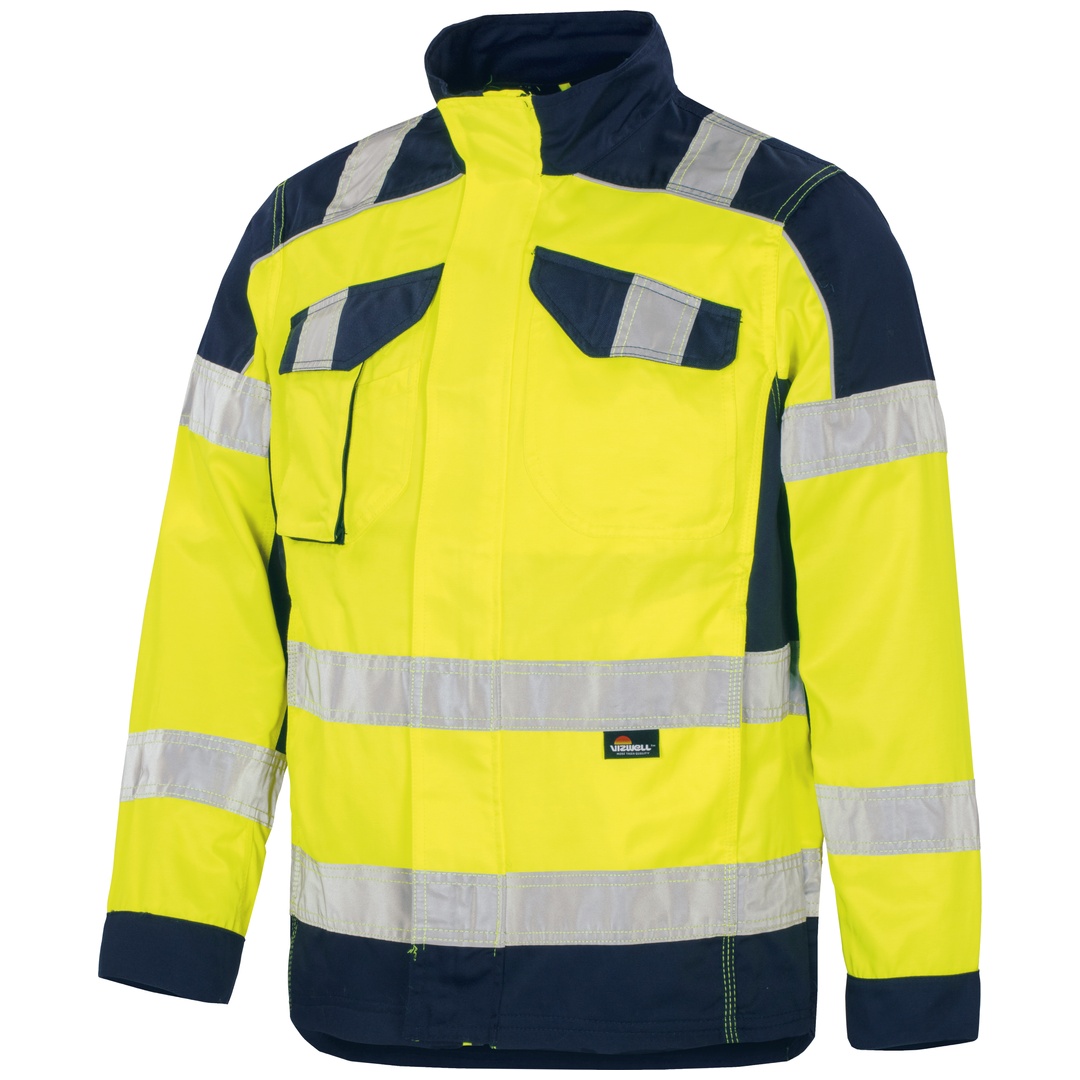Triuso Vizwell Warnschutz-Kontrast-Jacke VWT112 L leuchtgelb / marine