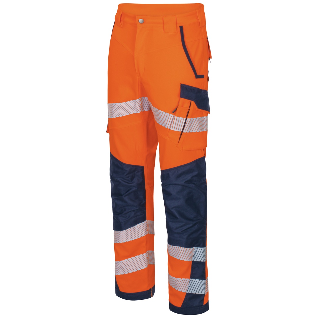 Vizwell Warnschutz-Bundhose VWT178 Gr. 98 leuchtorange/marine
