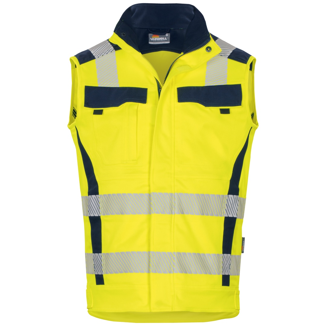 Vizwell Warn-Weste VWT189 Flex-HiVis 3XL leuchtgelb/marine