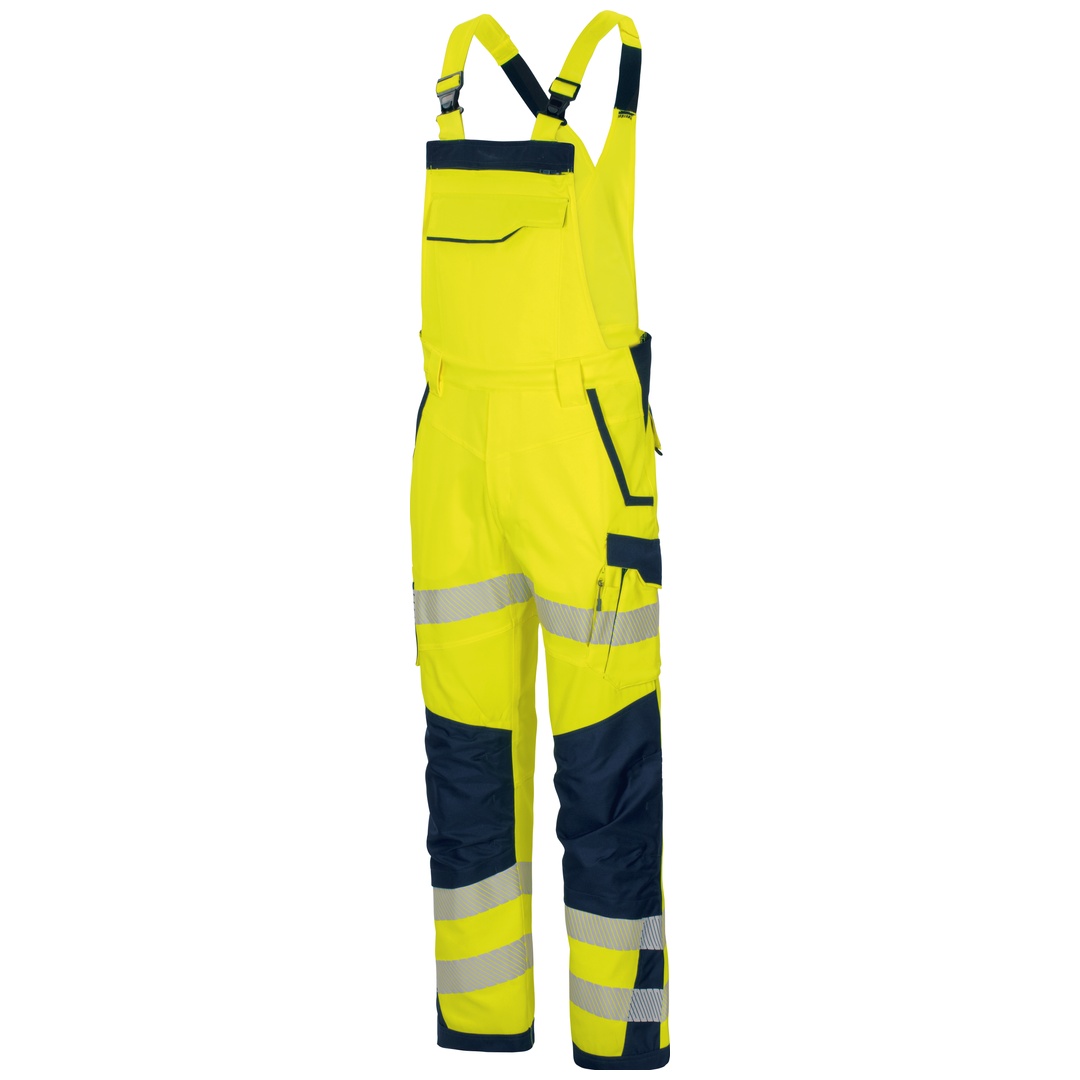 Vizwell Warnschutz-Latzhose Flex-HiVis VWT191 Gr. 50 leuchtgelb/marine