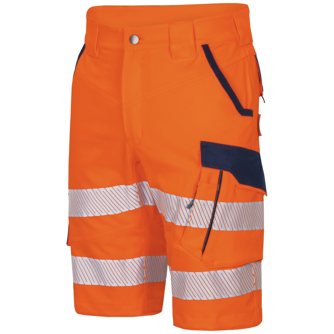 Vizwell Warnschutz-Shorts Flex-HiVis VWT192 Gr. 42 leuchtorange/marine