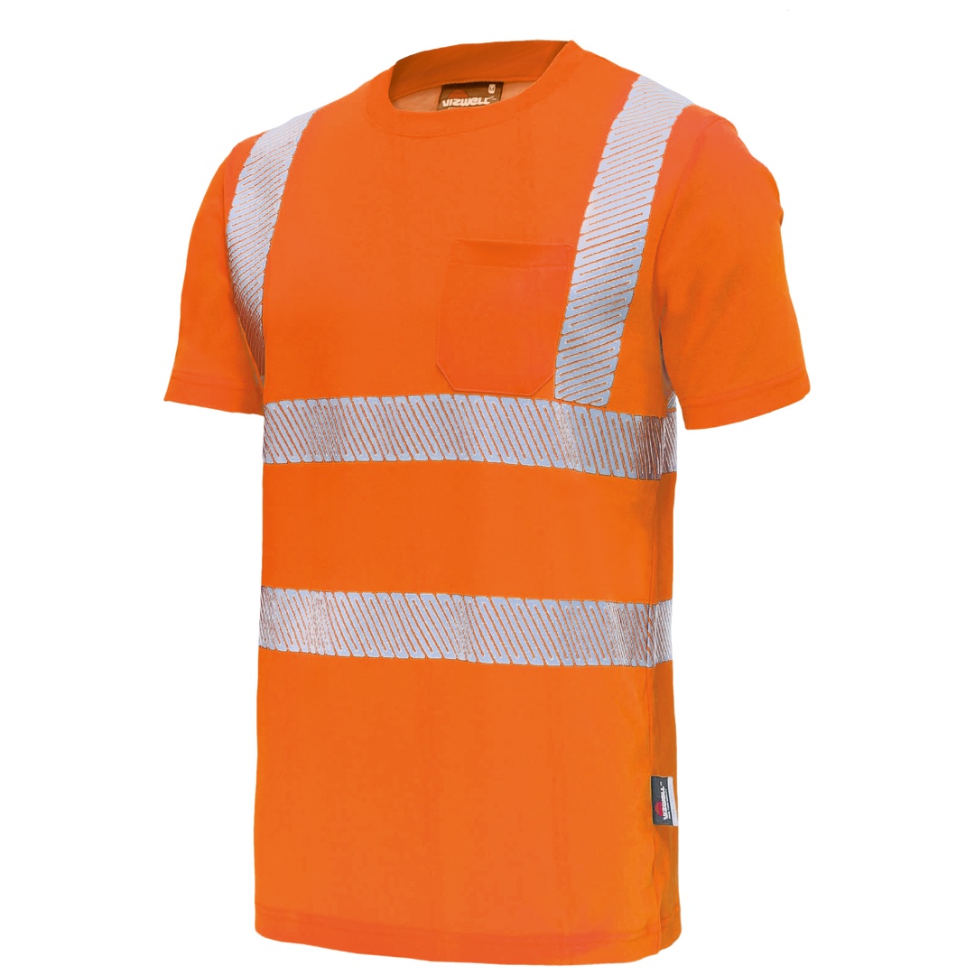 Vizwell Warnschutz-T-Shirt VWT313 Gr. M leuchtorange/marine