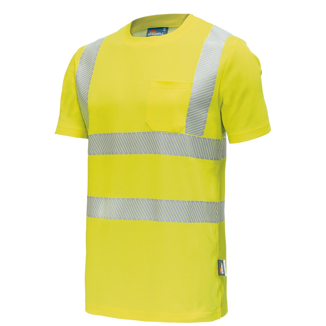 Vizwell Warnschutz-T-Shirt VWT313 Gr. XL leuchtgelb/marine