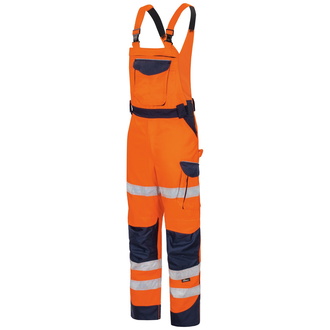 Vizwell-Warnschutz-Kontrast-Latzhose VWTC115 Gr. 24 orange/marine