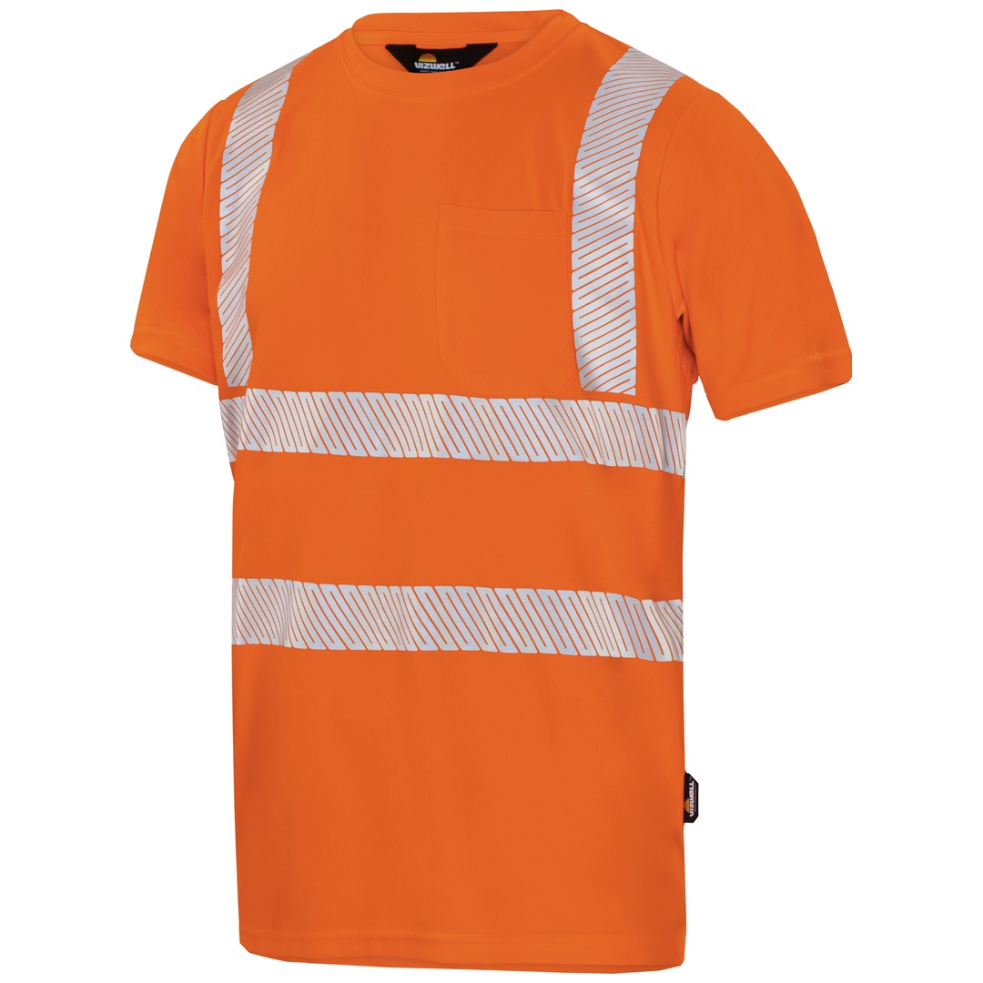 Vizwell Herren Warnschutz-T-Shirt  VWTS3NO Gr. XL warnorange