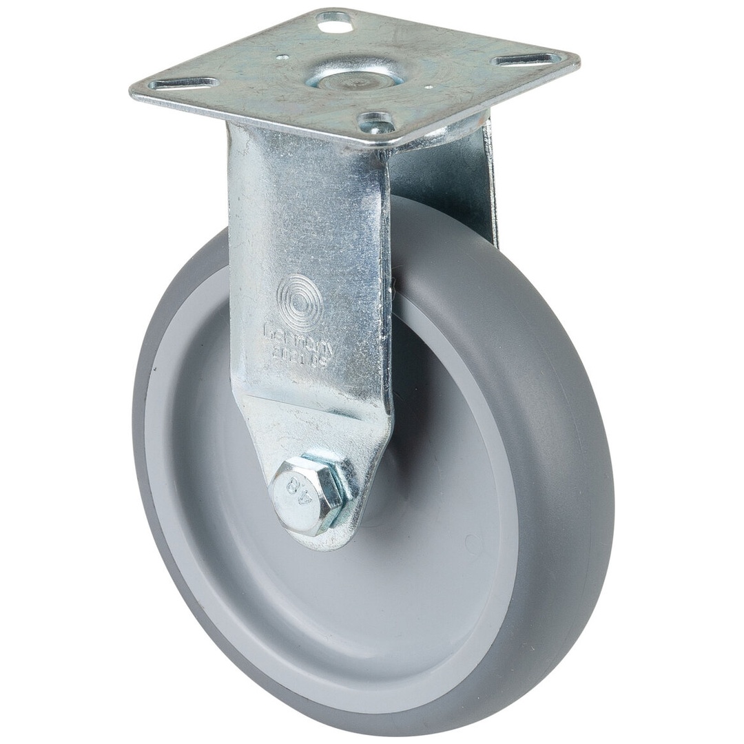 BS Rollen BS Apparaterolle A310, Bockrolle, Rad-Ø 100 mm, Tragkr. 70 kg, Platte 60x60, Gleitlager, thermopl. Gummi grau