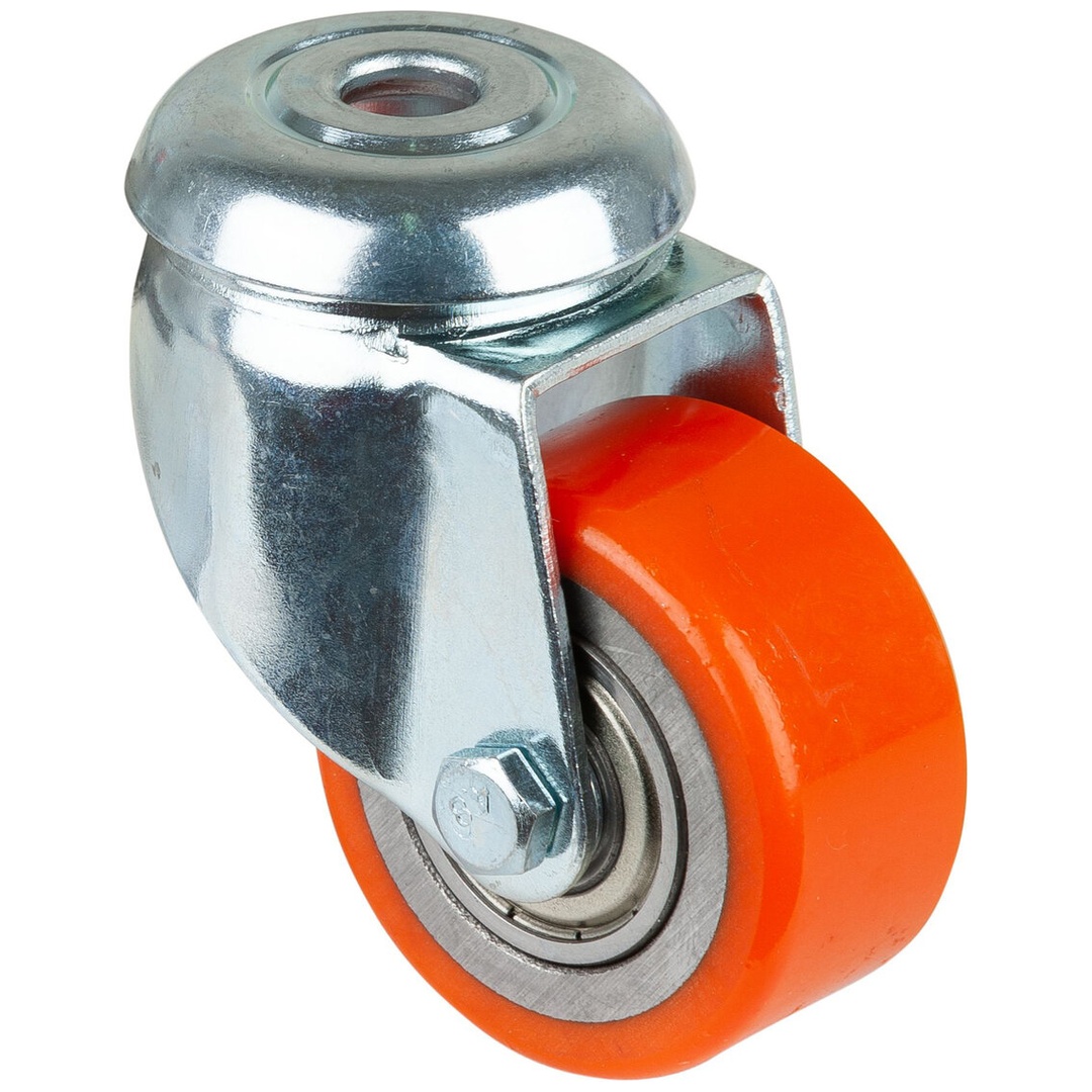 BS Rollen BS Kompakt-/Minirolle A601, Lenkrolle, Rad-Ø 50 mm, Tragkr. 120 kg, Kugellager, Polyurethan