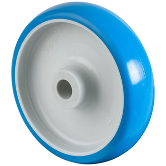 BS Polyurethanrad B36, Rad-Ø 125 mm, Radbreite 35 mm, Tragkr. 180 kg, Rollenlager, Lauffl. Polyurethan blau