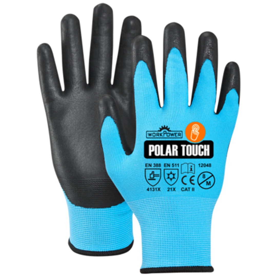 WorkPower RualTex Winterhandschuh Polar Touch Gr. 9 blau/schwarz