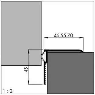 Ellen Renovierungsschiene ARP 45 z. schr. Alu silber,Br45 x H45 x L1800