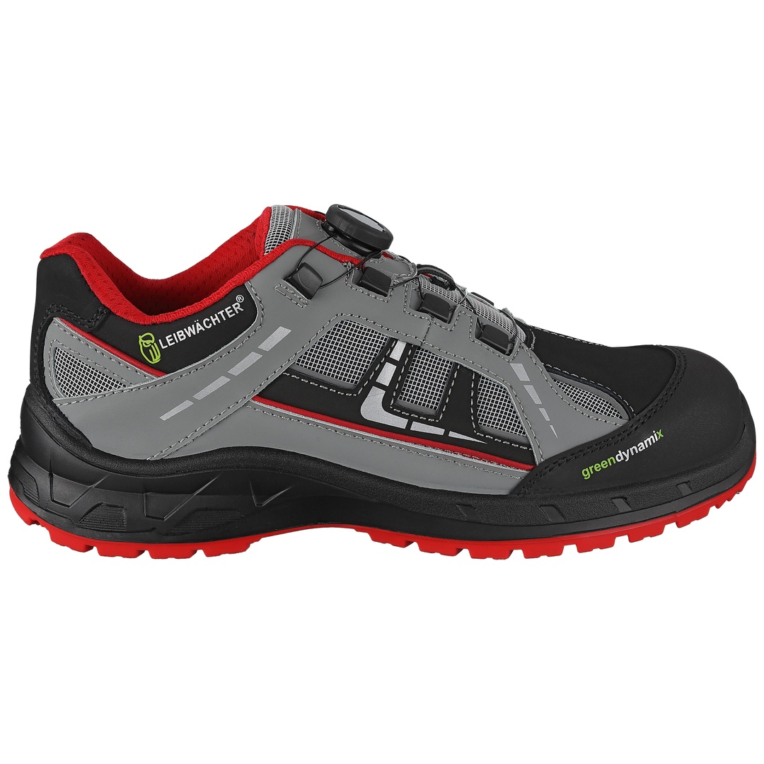 Leibwächter Sicherheitshalbschuh DUBLIN S1PS Gr. 37 schwarz / rot