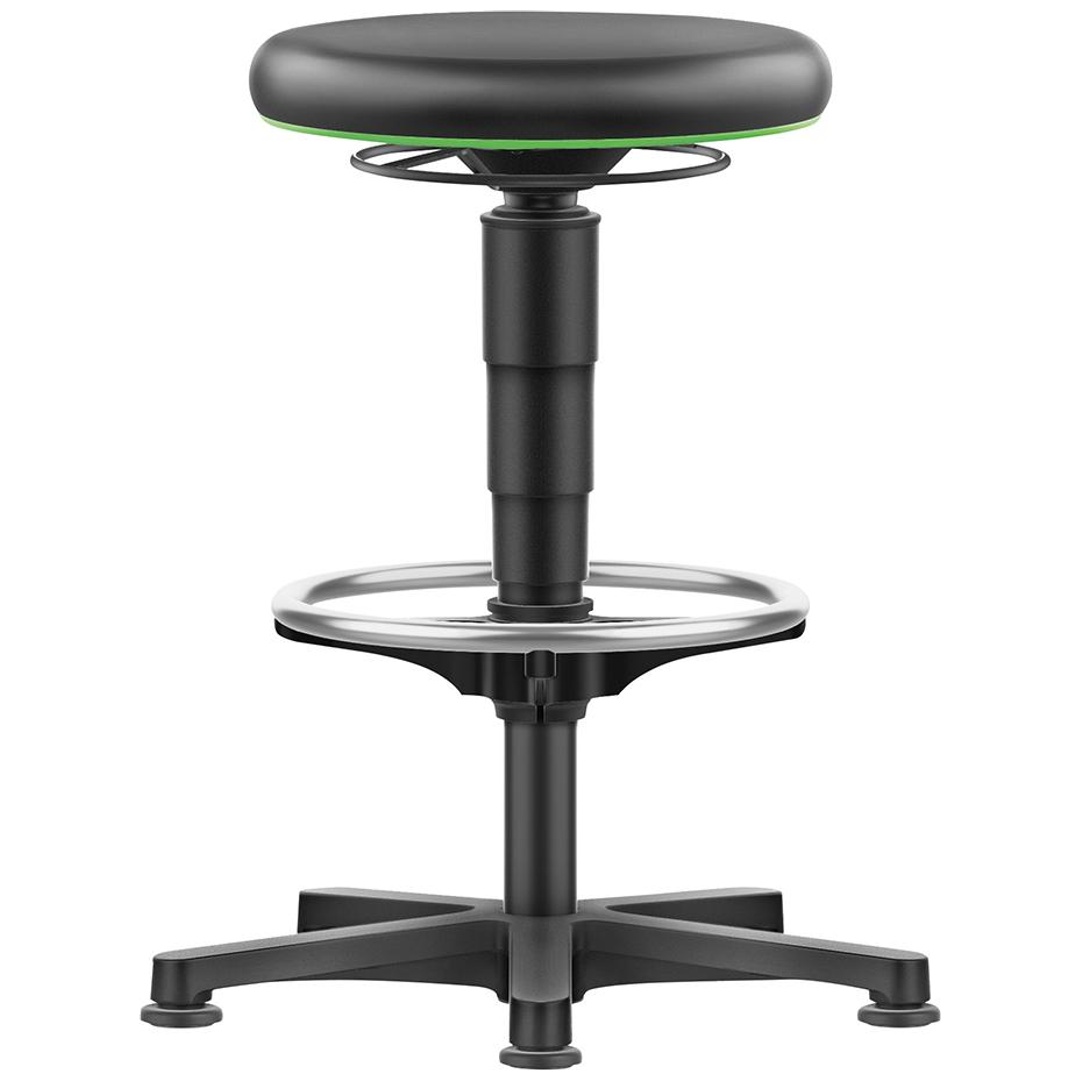 Bimos Drehhocker Kunstledersitz Sitzhöhe 530 - 750 mm mit Gleiter und Fußring