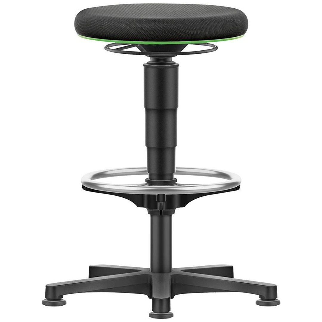 Bimos Drehhocker Stoffsitz Sitzhöhe 530 - 750 mm mit Gleiter und Fußring