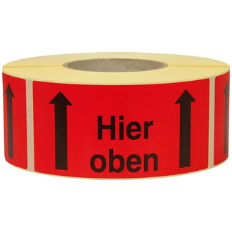 Hinweis Etiketten Hier oben,1000 Stk./Rolle1.000 Stk/Rolle