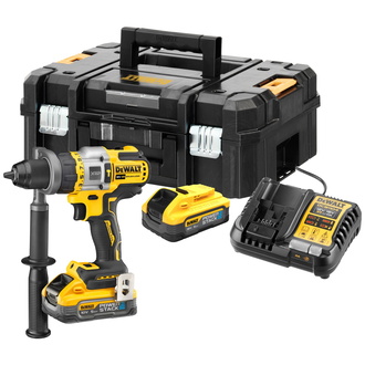 DeWalt Akku-Schlagbohrschrauber 18 V, XRP, incl. 2x Akku Powerstack 5 Ah, Schnellladegerät, Zubehör, TSTAK-Box