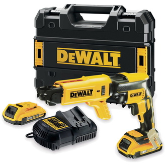 DeWalt Akku-Schnellbauschrauber-Set, 18 V, incl. 2x Akku XR 2 Ah, Schnellladegerät, Zubehör, TSTAK-Box