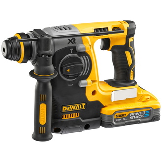 DeWalt Akku-Kombihammer 18 V, SDS-plus, incl. 2x Akku Powerstack 5 Ah, Schnellladegerät, Zubehör, TSTAK-Box