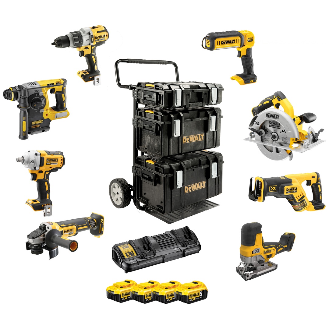 DeWalt Akku-Kombopack, 18 V / 5 Ah (8-tlg.)