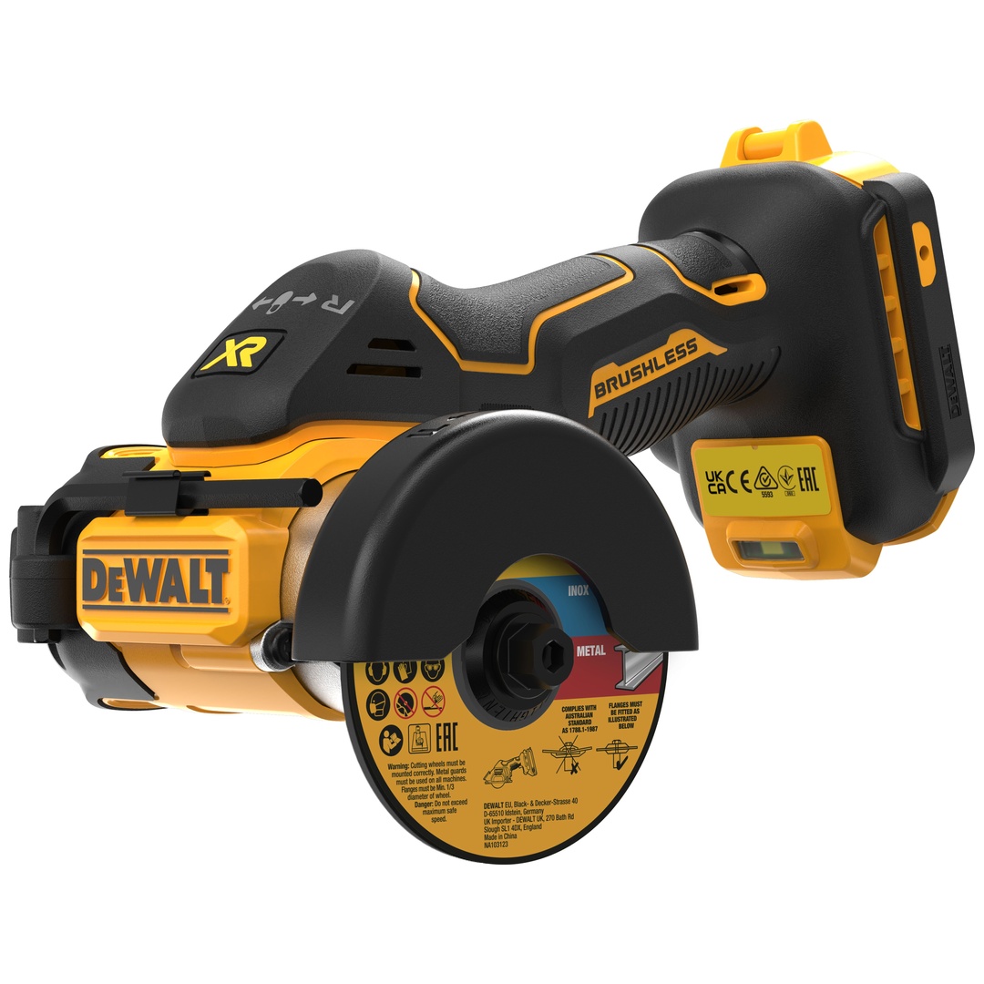 DeWalt Akku-Multimaterialschneider 76 mm, 18 V, incl. 3x Trennscheibe, Zubehör, Karton