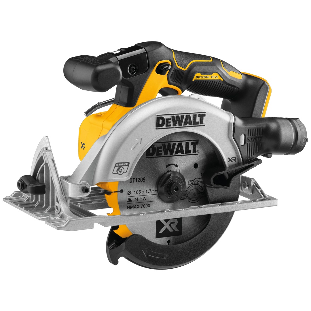 DeWalt Akku-Handkreissäge 18 V (bürstenlos), 55 mm, incl. Sägeblatt, Parallelanschlag, Zubehör, TSTAK-Box