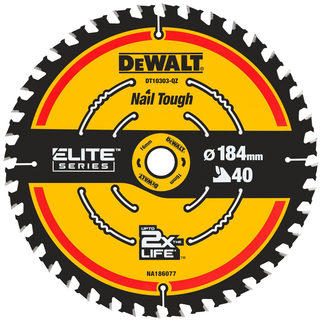 DeWalt ELITE Kreissägeblätter 184/16 mm 40WZ, Handkreissägeblatt
