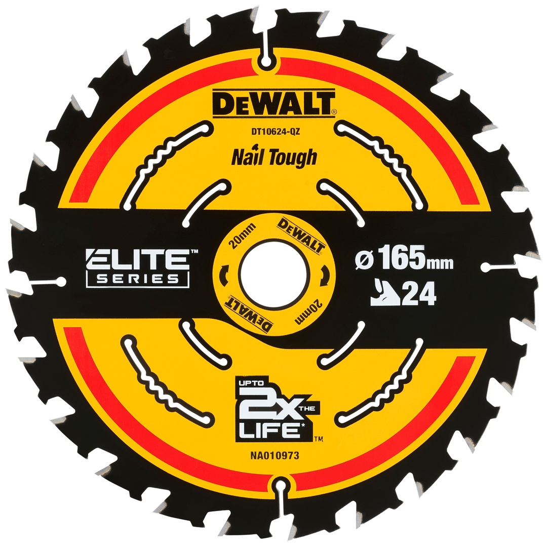 DeWalt ELITE Kreissägeblätter 165/20 mm 24WZ, Handkreissägeblatt