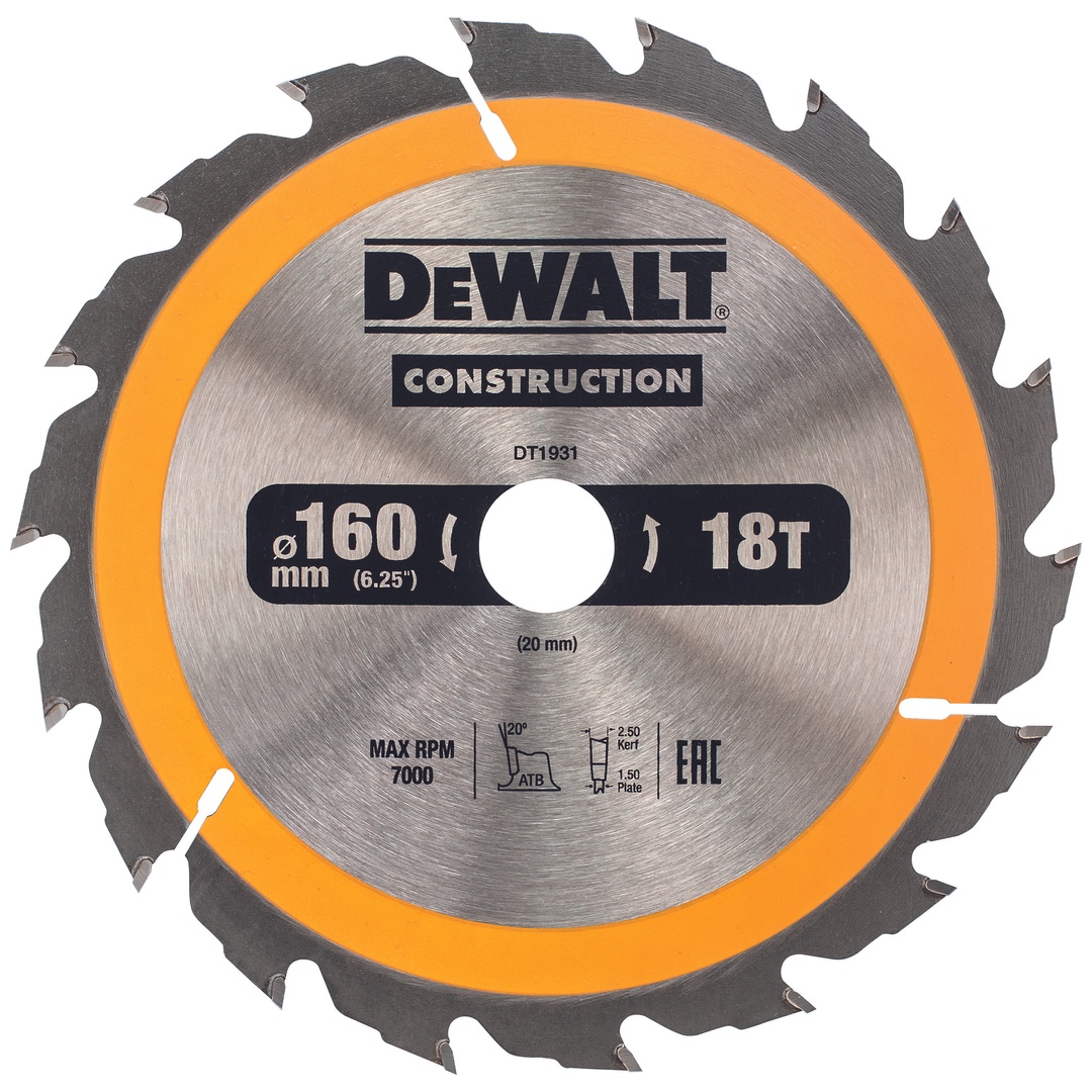 DeWalt Kreissägeblatt Handkr. 160/20 mm 18WZ