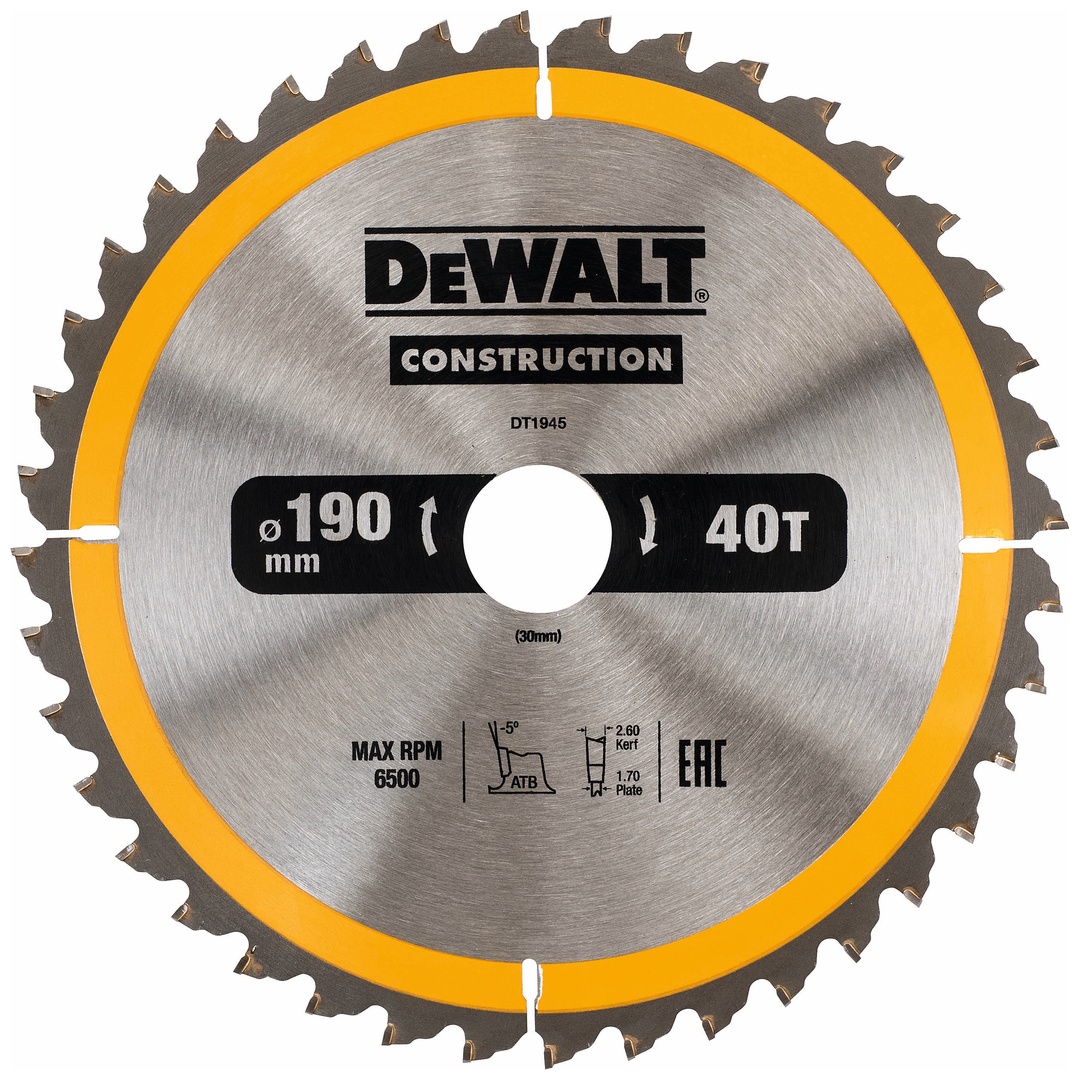 DeWalt Kreissägeblatt Handkr. 190/30 mm 40WZ