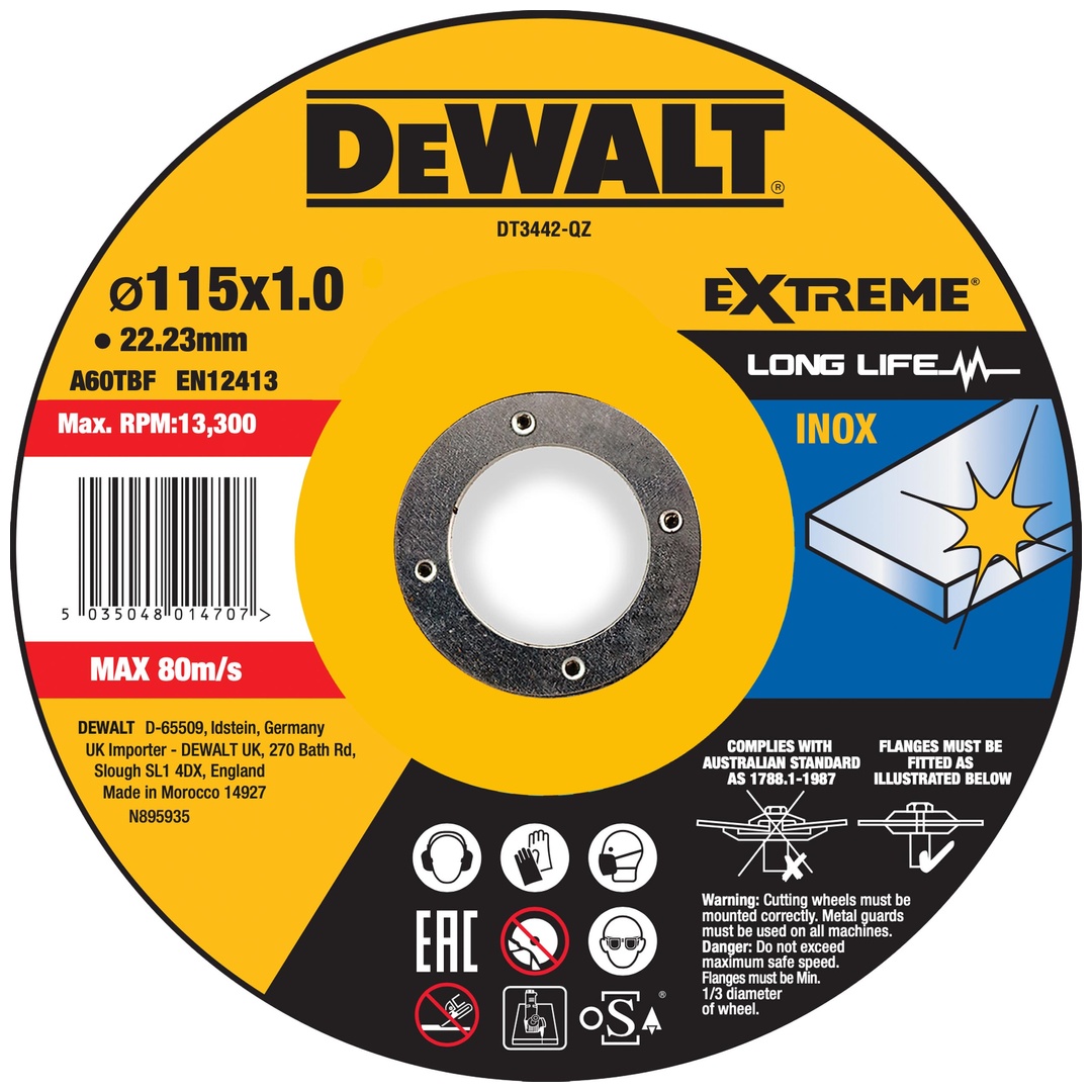 DeWalt Trennscheibe 115x1x22,23 mm Inox
