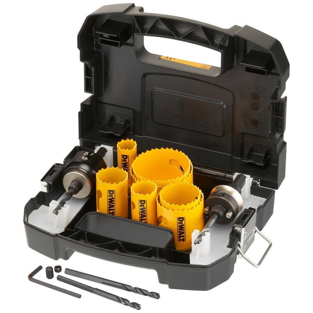 DeWalt Lochsägen-Set BIM Universal, 11-tlg., 22-68 mm, 2x Adapter, 2x Zentrierbohrer