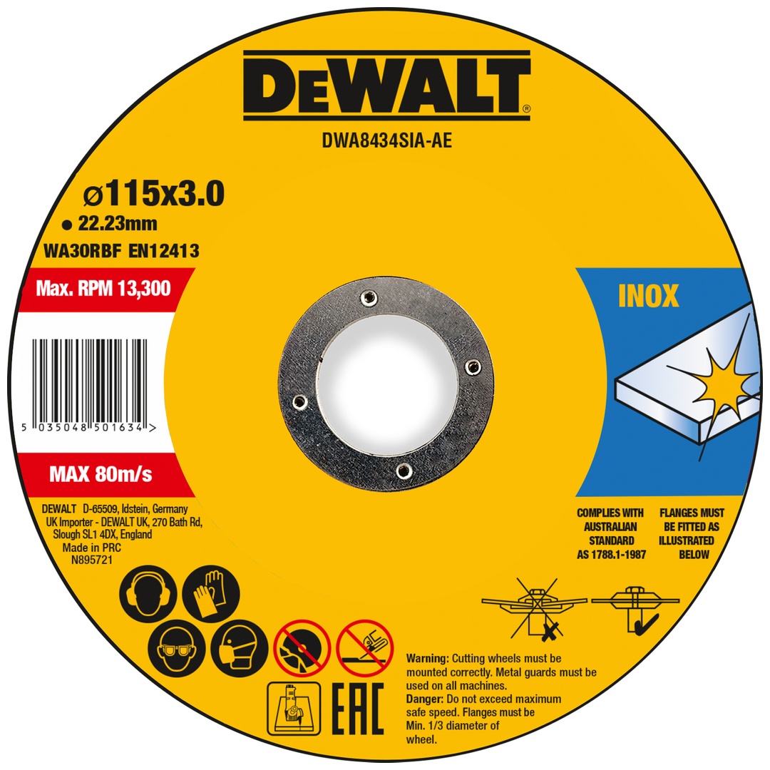 DeWalt Trennscheibe 115x3x22,23 mm Inox