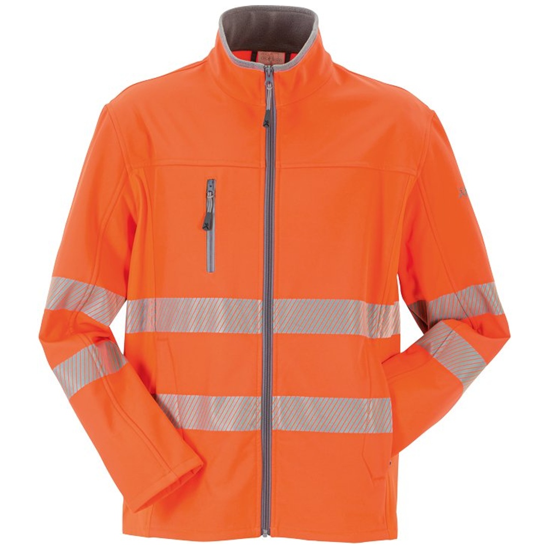 Planam Norit Warnschutz Herren Pure Softshelljacke Gr. 90 orange