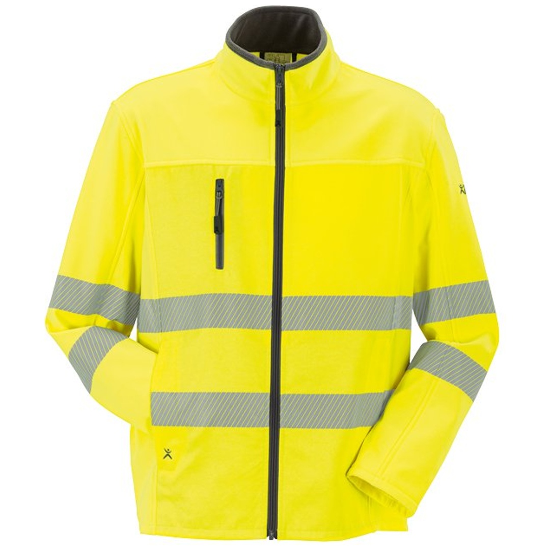 Planam Norit Warnschutz Herren Pure Softshelljacke Gr. 48 gelb