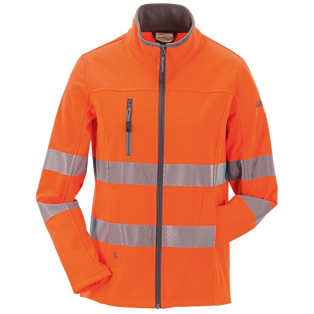 Planam Norit Warnschutz Damen Pure Softshelljacke Gr. 46 orange