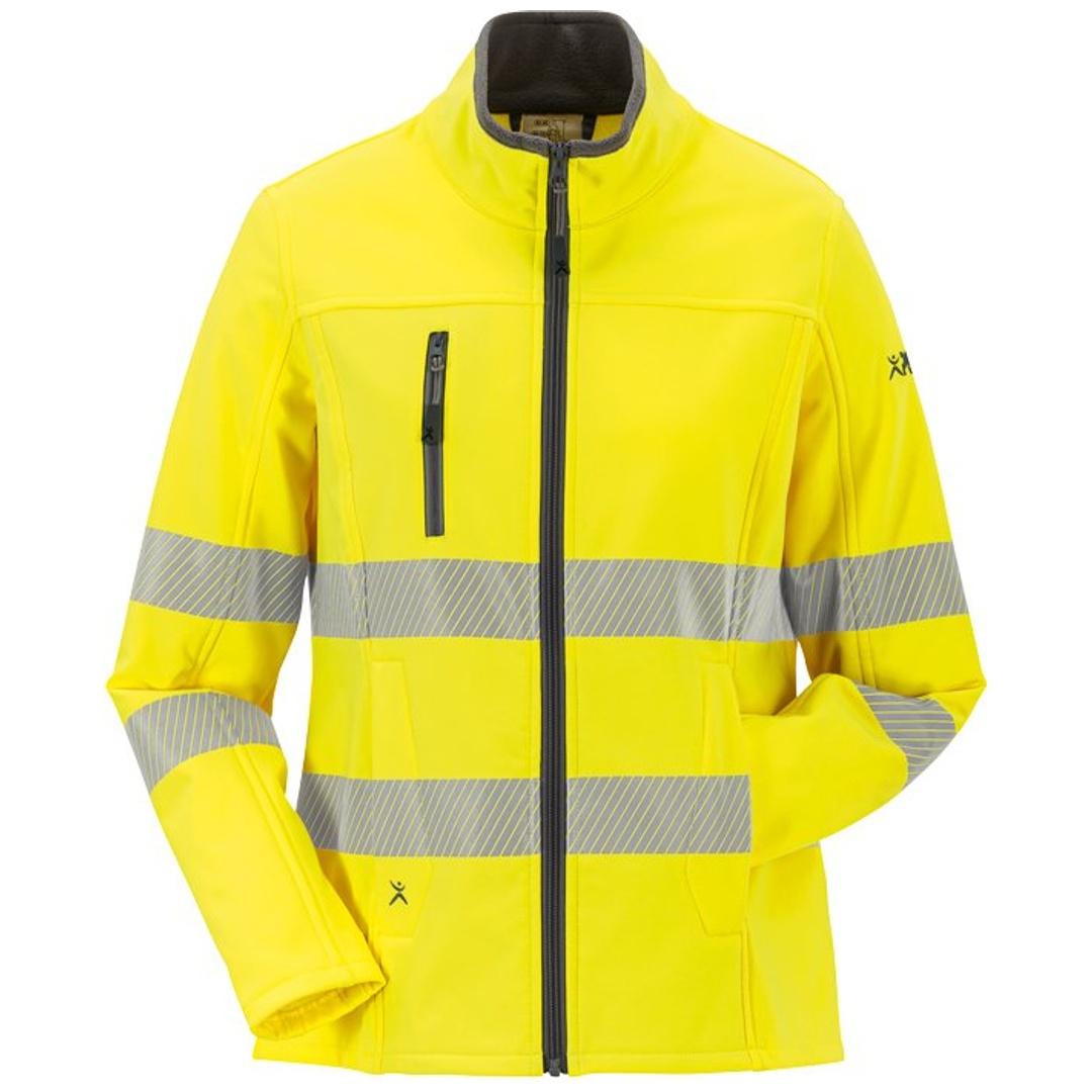 Planam Norit Warnschutz Damen Pure Softshelljacke Gr. 48 gelb