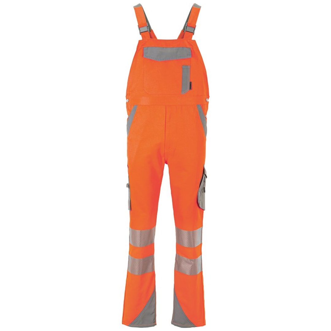 Planam Norit Warnschutz Herren Latzhose Gr. 50 orange/zink