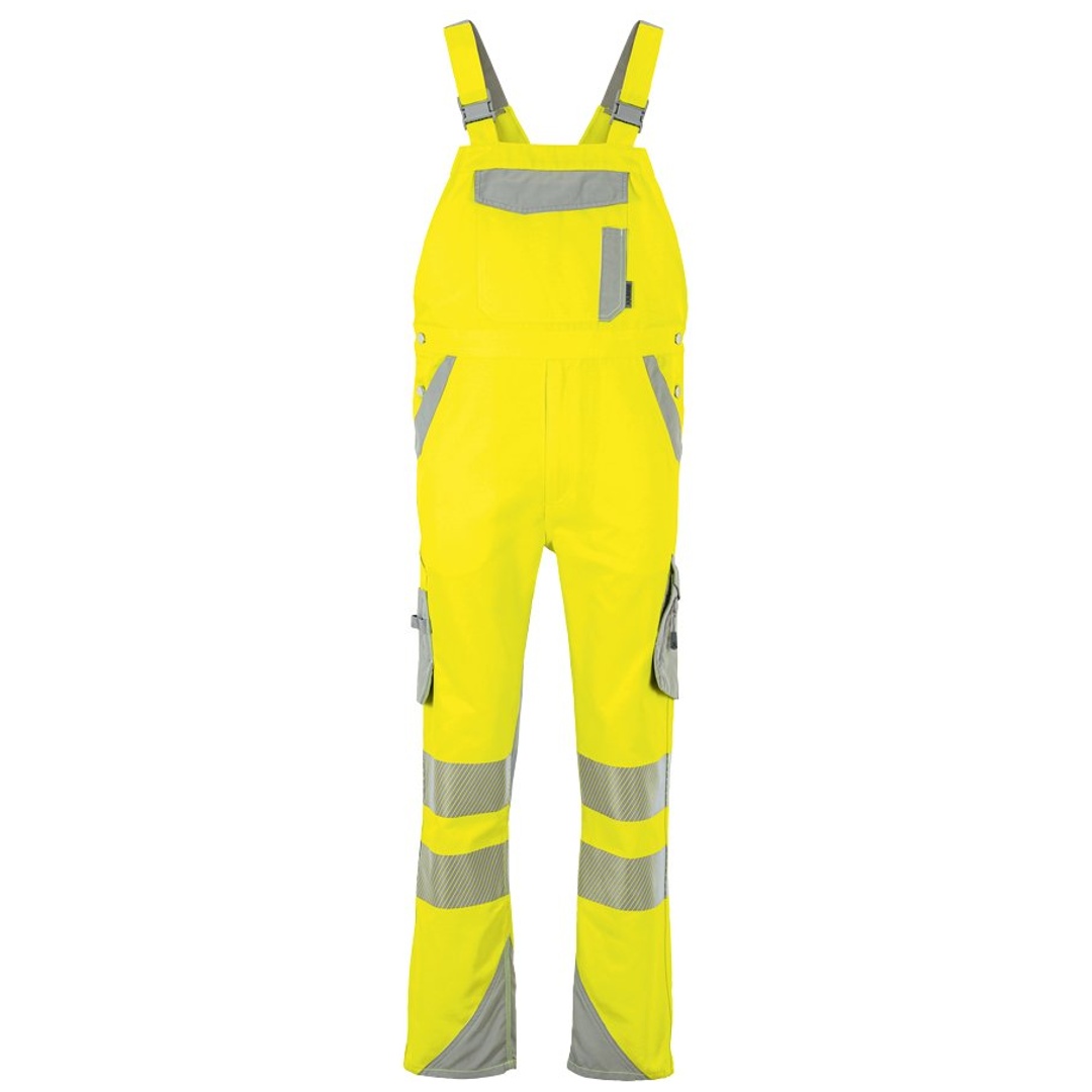 Planam Norit Warnschutz Herren Latzhose Gr. 102 gelb/zink