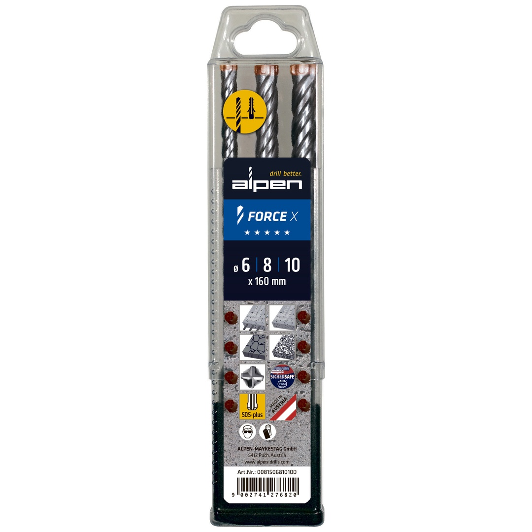 Alpen-Maykestag alpen SDS-plus-Bohrer FORCE 6-10 x / mm