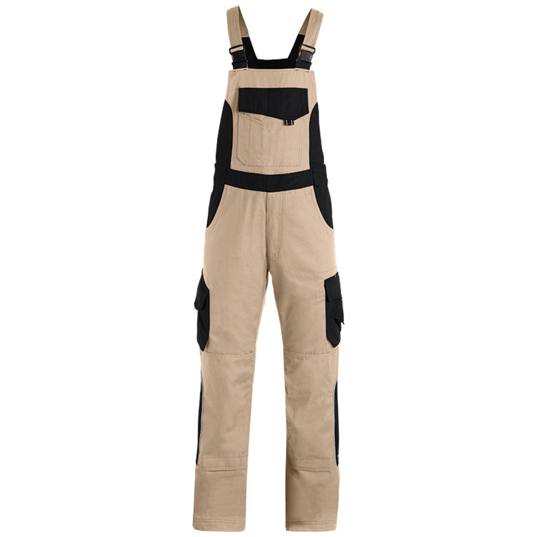 FHB Latzhose Herren Twill Eckhard 130630 88 beige/schwarz